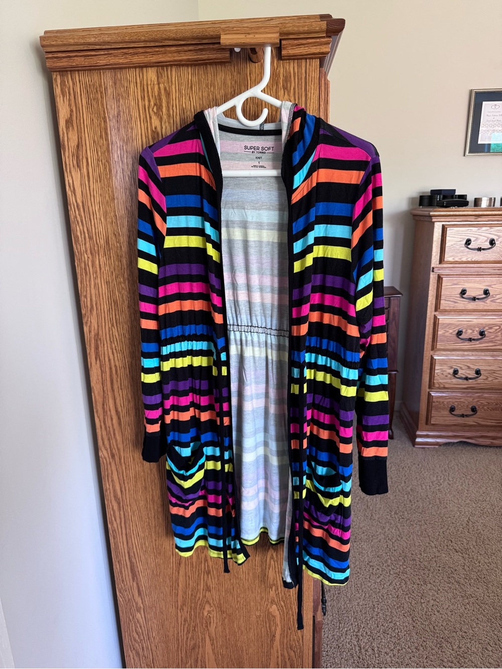 Torrid Super Soft Striped Knit Cardigan